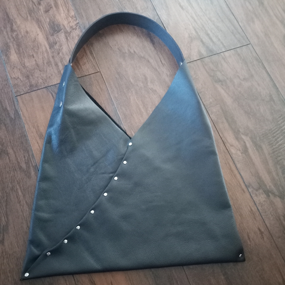 Elegant Womens Black Leather Hobo Bag Handcrafted By J.Monique - Picture 14 of 14